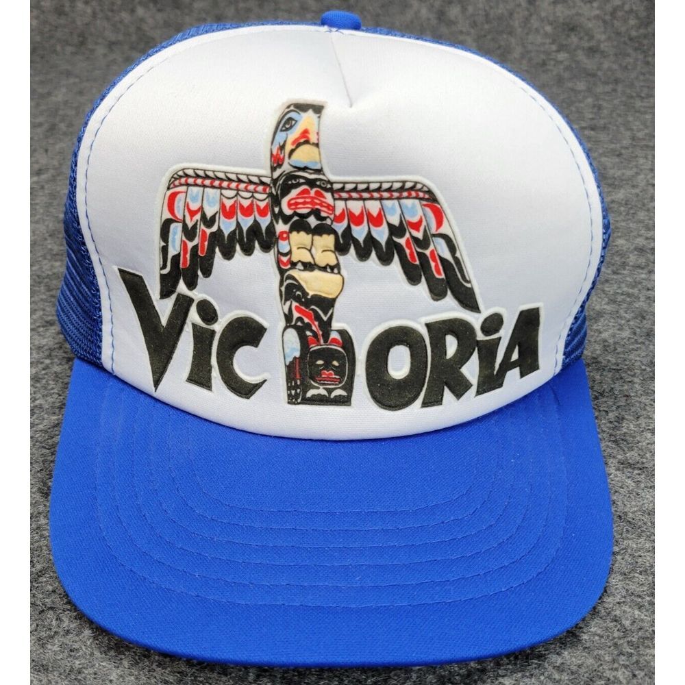 Vintage‎ Victoria Mens Trucket SnapBack Cap Blue Outdoor Mesh